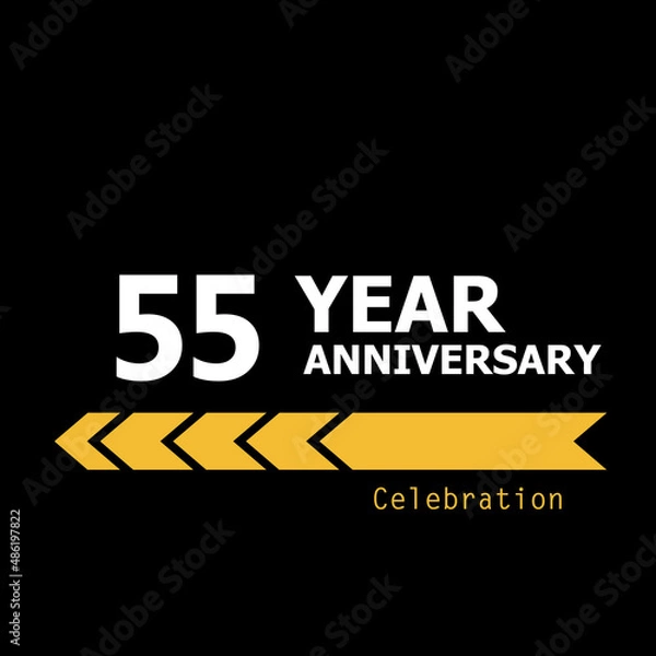 Fototapeta 55 Year Anniversary Logo Vector Template Design Illustration elegant