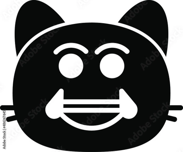 Fototapeta cat joy Glyph Icon