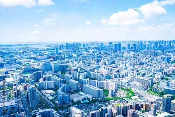 Fototapeta 東京都市部・空撮写真