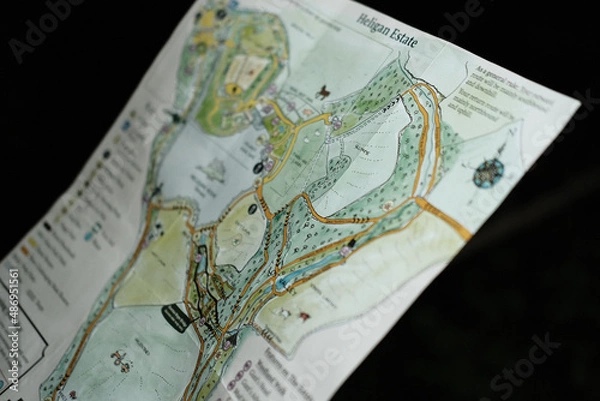 Fototapeta Map of Lost Gardens of Heligan, Cornwall