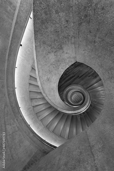 Obraz Modern spiral staircase. Contemporary architecture abstract background