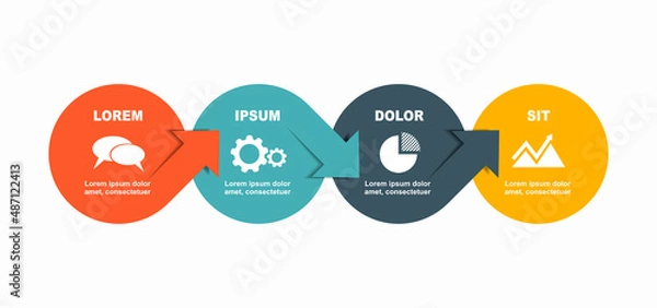 Fototapeta Infographic design template with place for your data. Vector illustration.