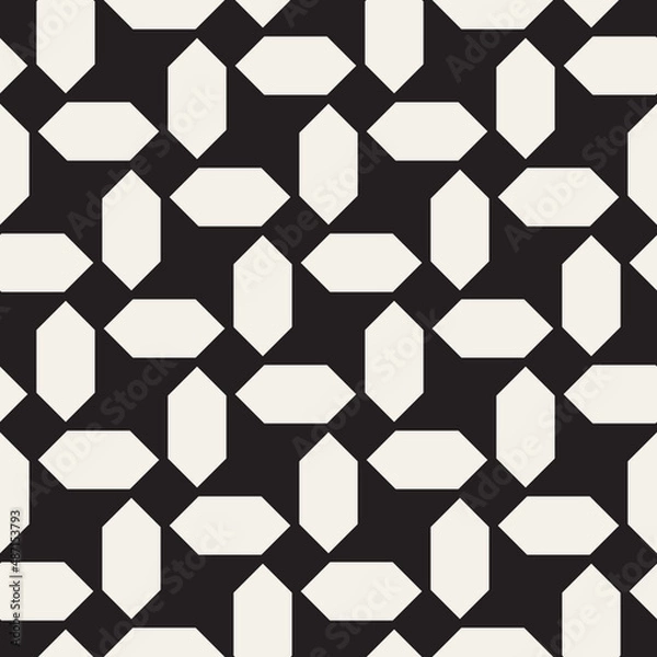 Fototapeta Vector seamless pattern. Repeating geometric abstract elements. Stylish monochrome background design.