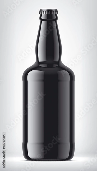 Fototapeta Black Bottle on background.  