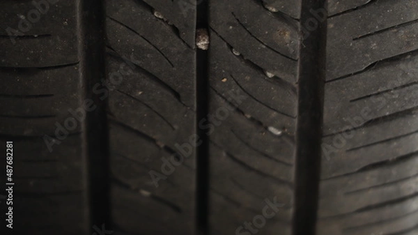 Fototapeta tire tread on car wheel