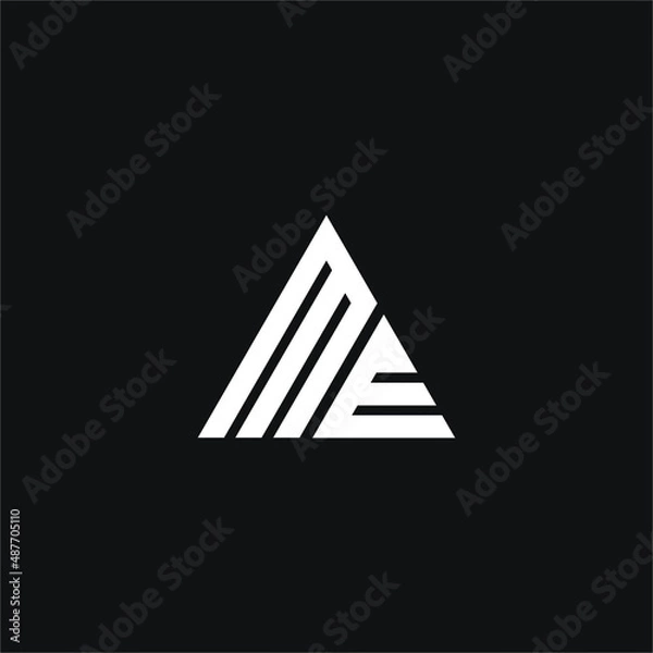 Fototapeta M and E letter with triangle logo concept vector stock illustration