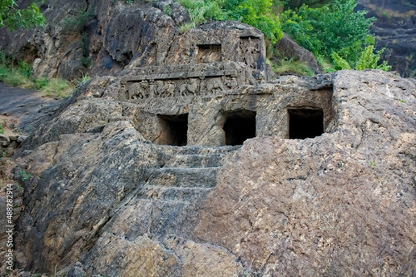 Fototapeta Indian rock-cut architecture - Undavalli Caves in Vijayawada