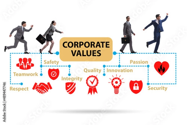 Fototapeta Businessman in the corporate values concept