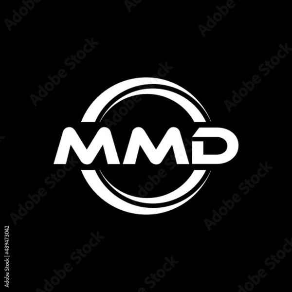 Fototapeta MMD letter logo design with black background in illustrator, vector logo modern alphabet font overlap style. calligraphy designs for logo, Poster, Invitation, etc.	