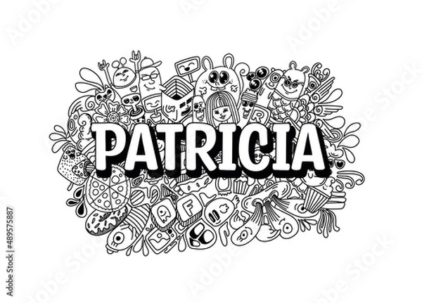 Fototapeta Patricia #name doodle art.