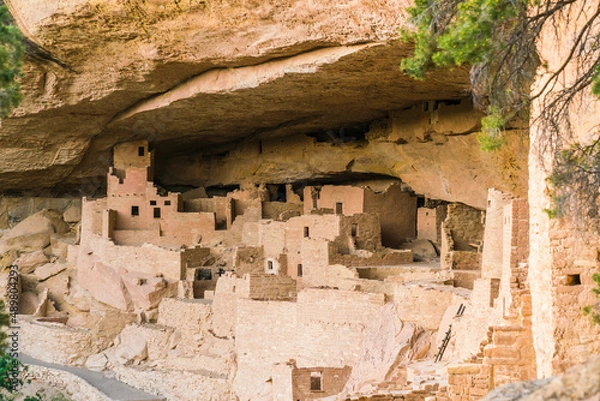 Obraz mesa verde national park 06/07/17 : cliff palace at sunset,mesa verde national park.colorado,usa.