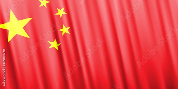 Fototapeta Wavy vector flag of China