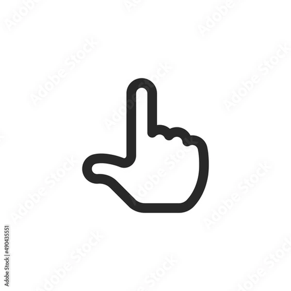 Fototapeta Hand clicking icon. Finger pointer pictogram. Click tap vector symbol.