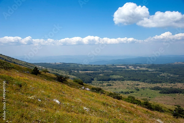 Fototapeta landscape with mountains and sky