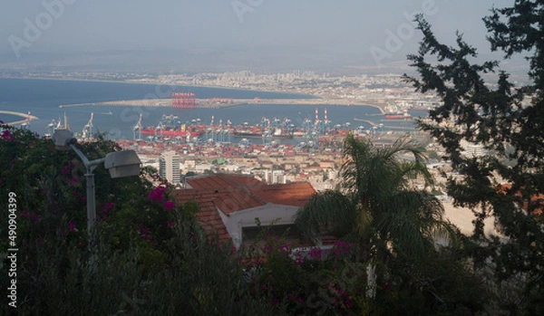 Obraz Haifa, Israel. Cargo Sea Port top view