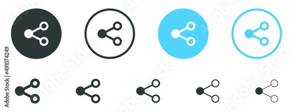 Fototapeta Share icon, Connection symbol - network sharing icons, Share line icon button, outline - Connect, data sharing, link symbol	
