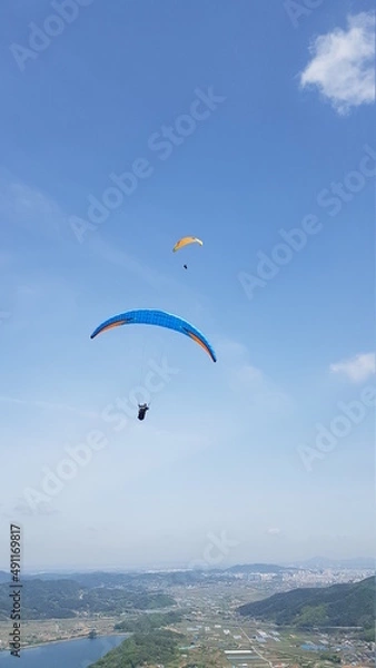 Fototapeta paraglider in the sky