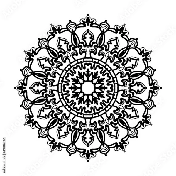 Fototapeta Hand drawn mandala. decoration in ethnic oriental  doodle ornament.