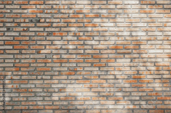 Obraz Brown Brick Wall Texture Background With Tree Silhouettes Vintage Style For Copy