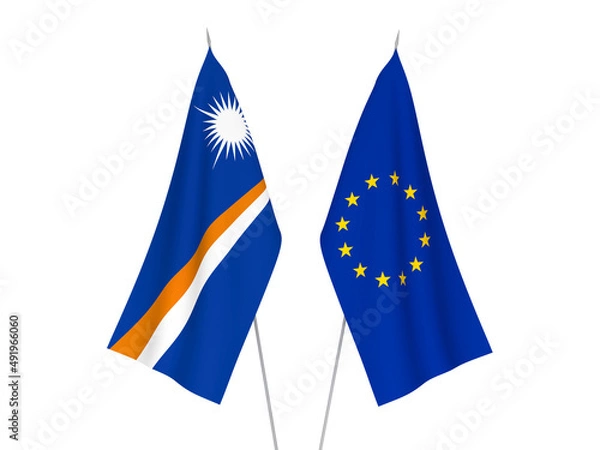 Fototapeta European Union and Republic of the Marshall Islands flags