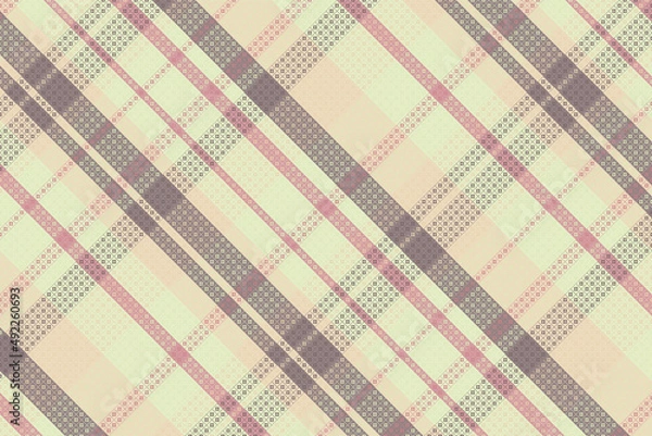 Fototapeta Seamless tartan plaid pattern with texture and pastel color.