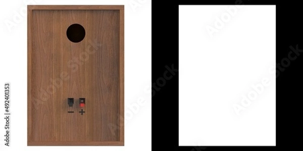 Fototapeta 3D rendering illustration of audio speakers in a wooden case