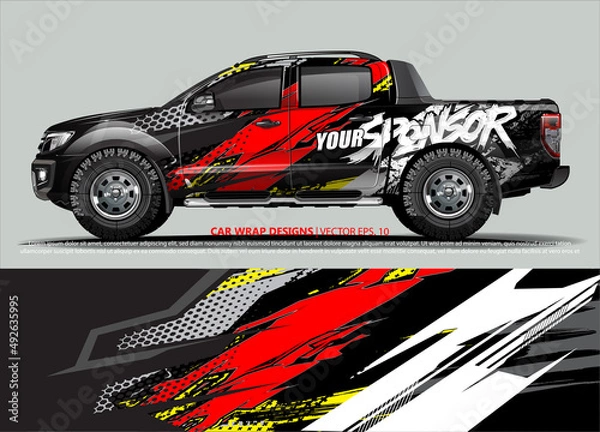 Fototapeta race car Livery for vehicle wrap design vector 
