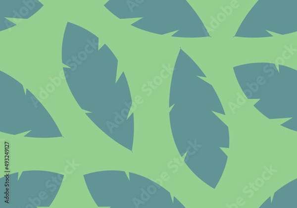 Fototapeta Botanical seamless pattern with leaves. Floral abstract print design for wallpaper, wrap paper or fabric. Vector hand drawn background.