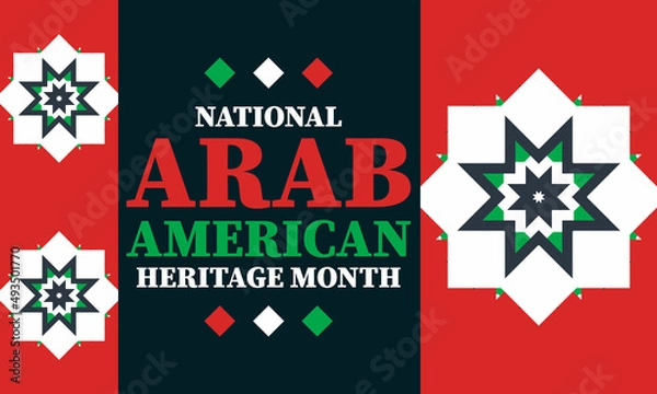 Obraz National Arab Heritage Month (NAAHM) takes place in April. It celebrates the Arab American heritage and culture and pays tribute to the contributions of Arab Americans and Arabic-speaking Americans.