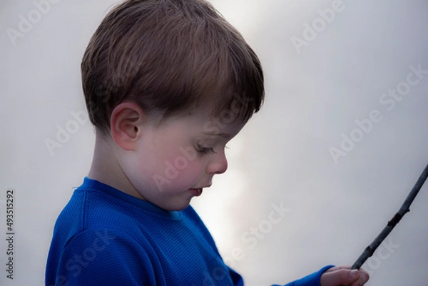 Fototapeta Young Boy on Pier