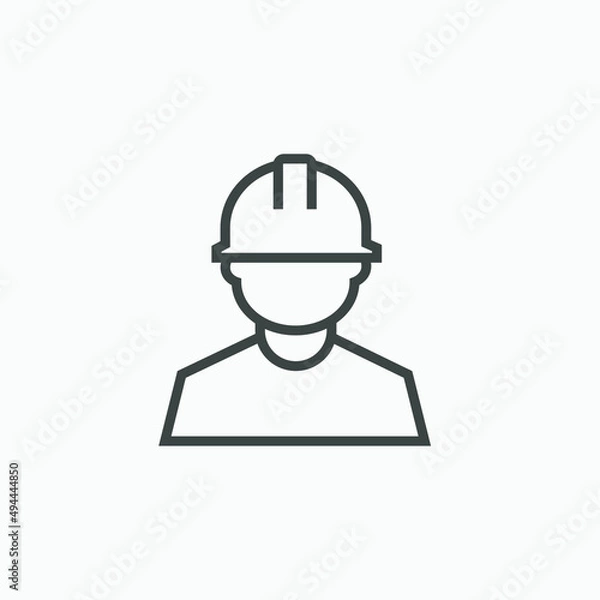 Fototapeta engineer icon with cogwheel. industry, worker, man, architect icon vector symbol