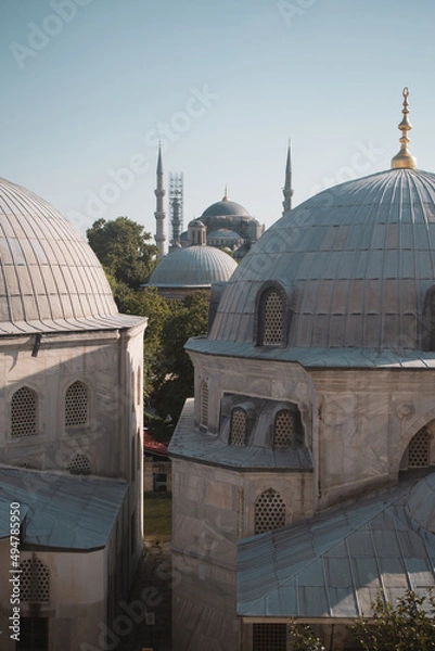 Fototapeta Architectural photo of a mosque (Hagia Sophia) in Istanbul Turkey