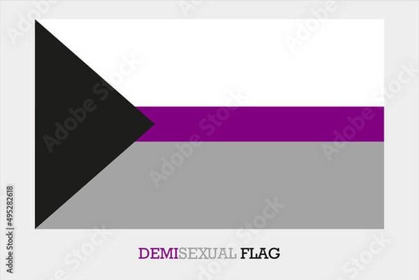 Obraz Demisexual pride flag isolated on light grey background. Design element for banner, poster or leaflet.