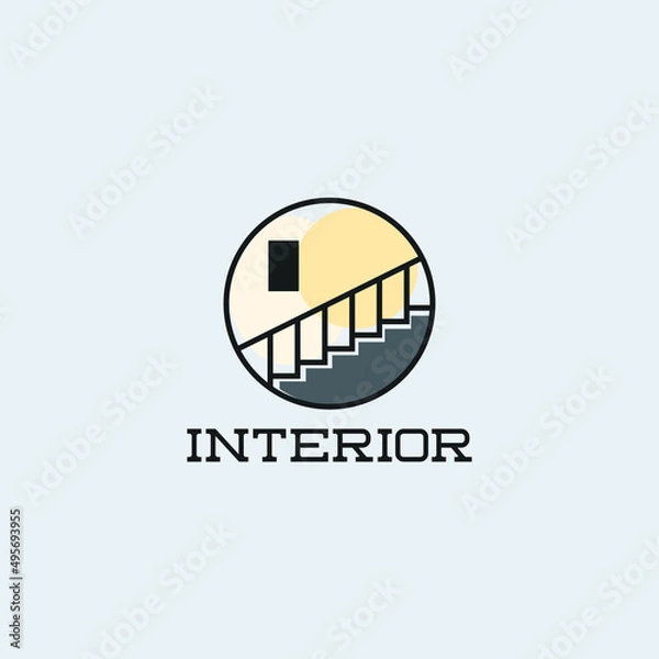 Fototapeta interior logo with a modern and colorful design concept