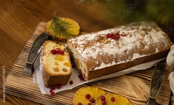 Fototapeta piece of cake with cherries