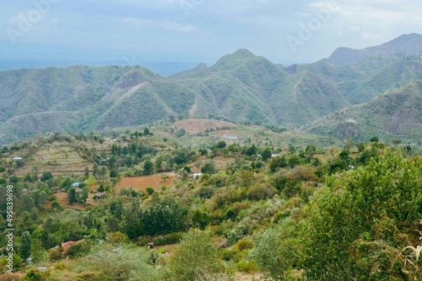 Fototapeta Scenic view of Tugen Hills seen from Morop Hill in Baringo County, Kenya