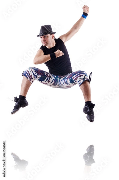 Fototapeta Dancer isolated on the white background