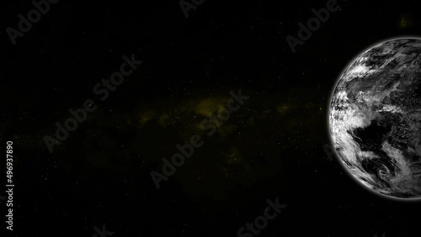 Fototapeta Dark High Contrast Planet Earth Rendered animation background.	