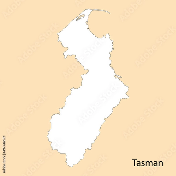 Fototapeta High Quality map of Tasman is a region of New Zealand