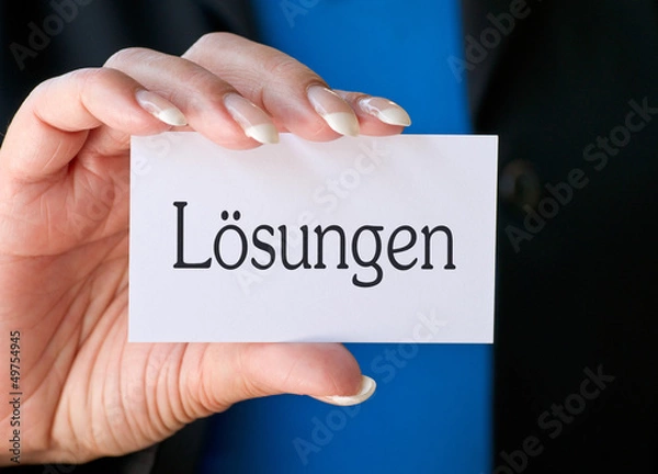 Fototapeta Lösungen Schild