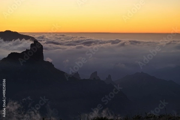 Fototapeta sunset in the mountains