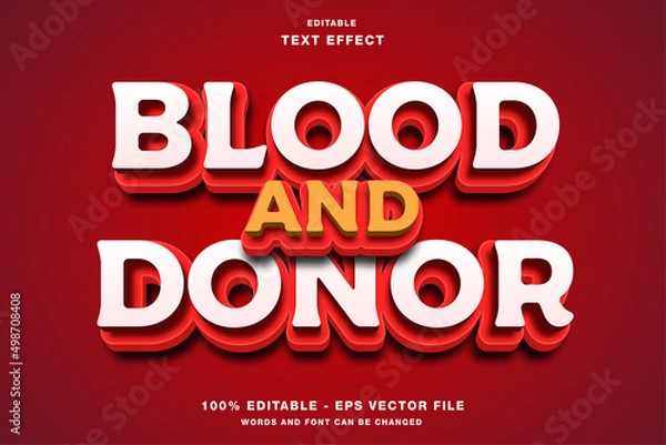 Obraz Blood and Donor Bold 3D Text Effect