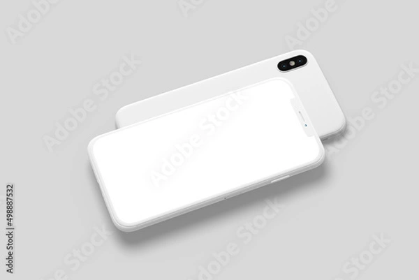 Fototapeta Blank realistic Two Smartphone Mockup