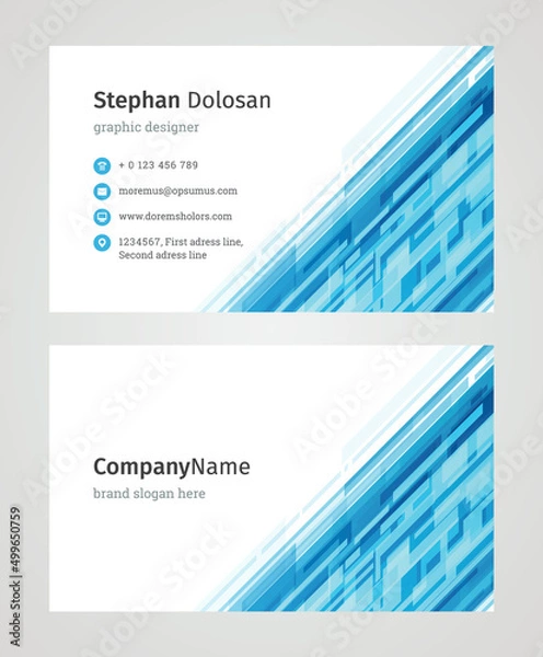 Obraz Minimalist Business Card Design Template. Modern Creative and Clean Corporate Design. Vector Illustration. Front and Back Sides with Colorful Abstract Background