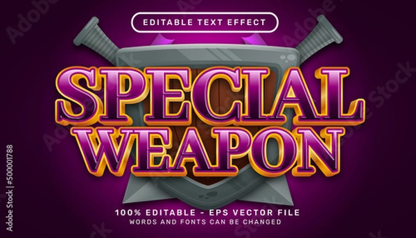 Fototapeta special weapon 3d text effect and editable text effect