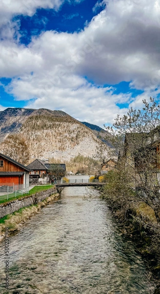 Fototapeta Fluss durch ein Torf in den Alpen