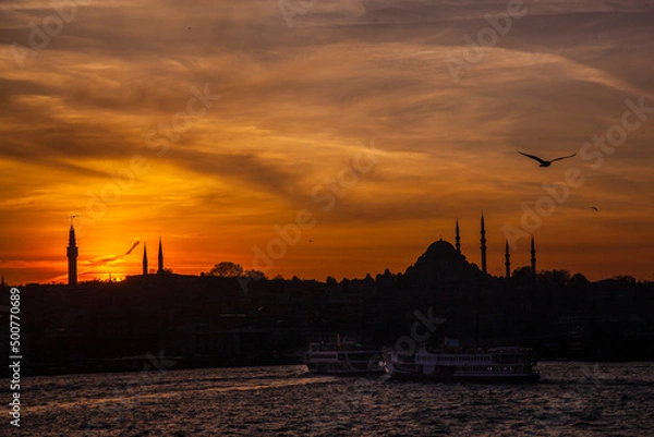 Obraz Suleymaniye Mosque in the Sunset, Fatih Istanbul Turkey