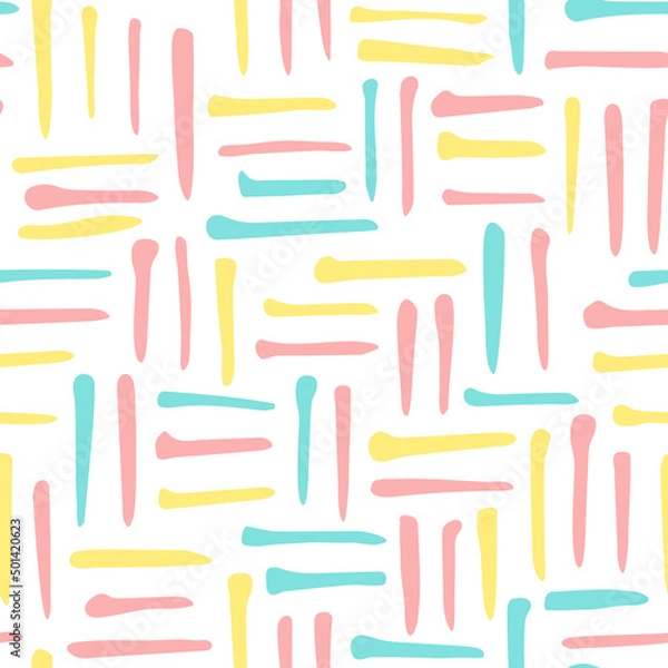 Fototapeta Vector seamless pattern with paint brush texture. Design for textile, wallpaper, wrapping paper, stationery.