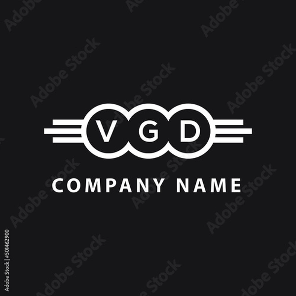 Fototapeta VGD letter logo design on black background. VGD  creative initials letter logo concept. VGD letter design.
