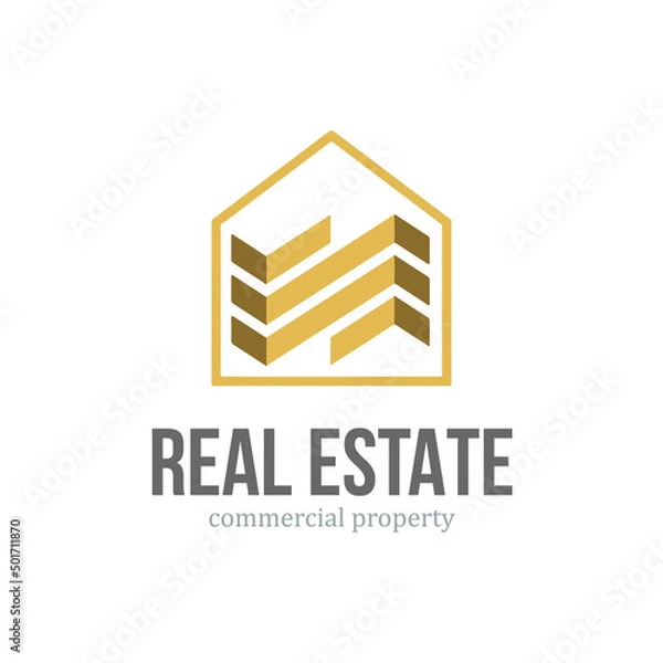 Obraz real estate services letter N logo design